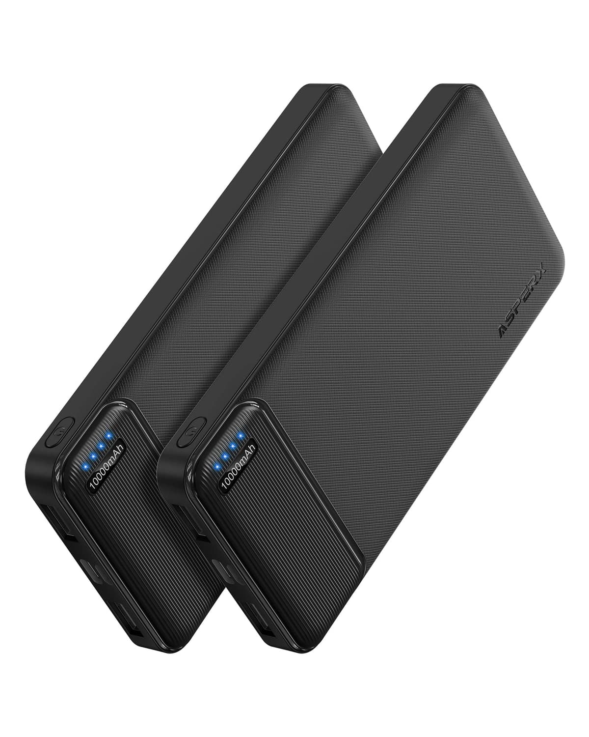 AsperX 2-Pack Power Bank Portable Charger Fast Charging 10000mAh, PowerBank USB C Input and Output, Battery Pack Compatible with iPhone, Samsung, Huawei, iPad, Tablets and More — view 8