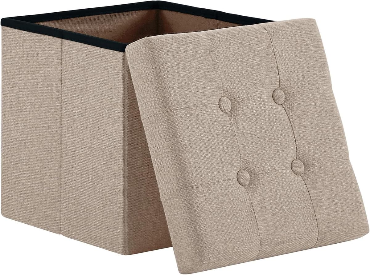 Madera Nieve Banco con Almacenamiento, Banco Acolchado, Taburete, baúl con Capacidad de Carga de hasta 300 kg (Beige, 76x38) — view 11