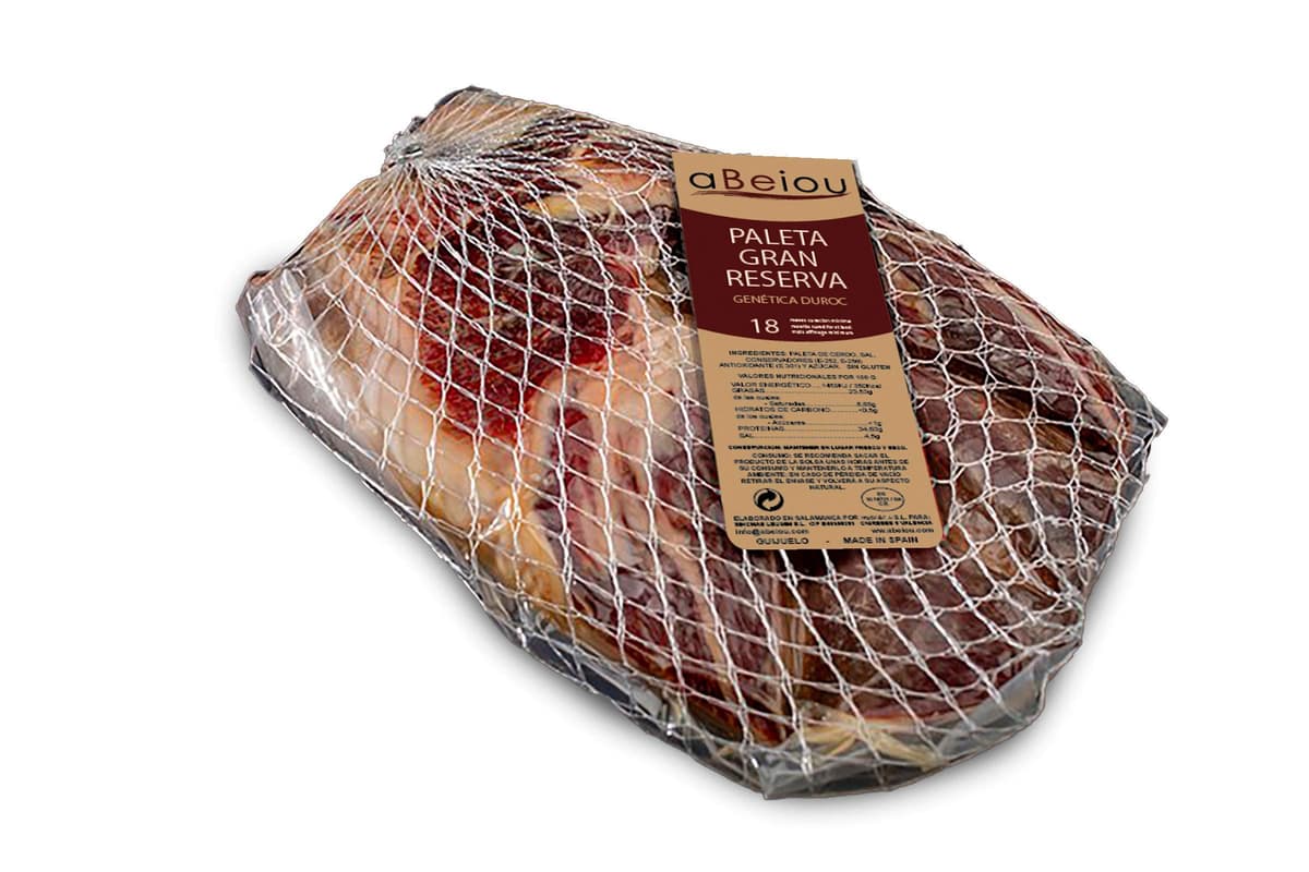 Paleta Gran Reserva Duroc Premium Deshuesado Sin Hueso 2,3 kg — Curación +18–20 Meses — Guijuelo Salamanca — Envasado al Vacío — aBeiou