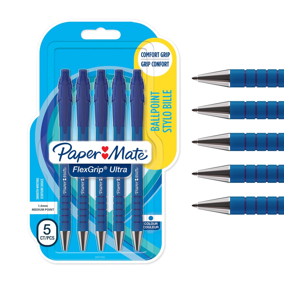 Paper Mate Flexgrip Ultra Retractable Ballpoint Pens | Medium Point (1.0mm) | Black | 5 Count — view 11