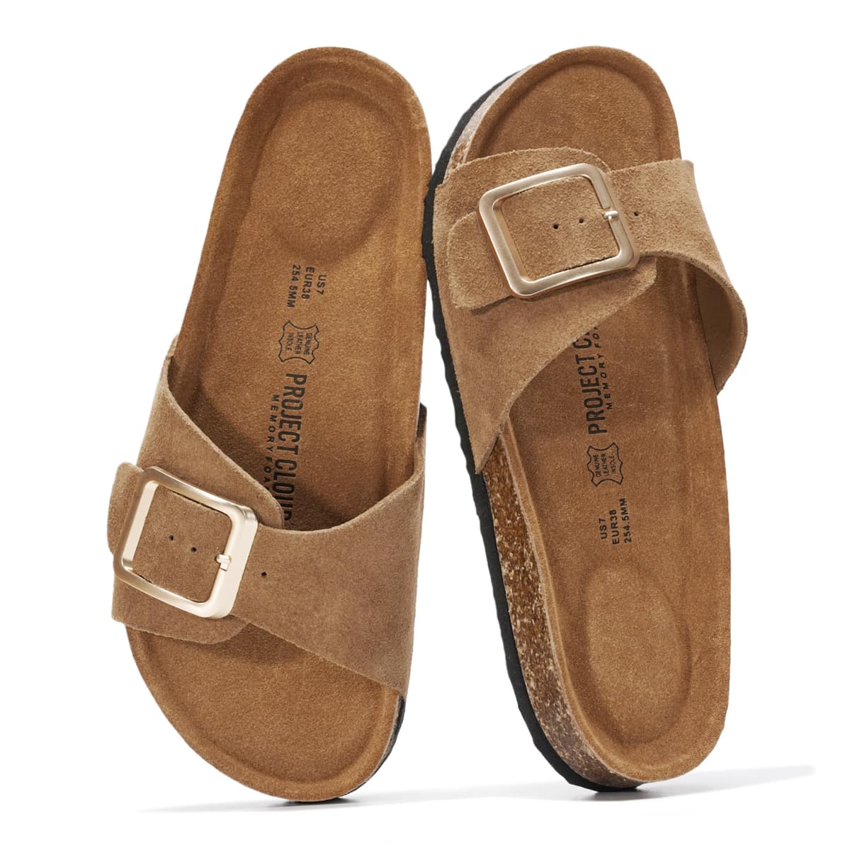 Project Cloud 100% Genuine Leather Sandals Women Dressy Beach Essentials Slides for Women Footwear - Lightweight with Memory Foam Insole Sandals for Women 2026 - Womens Slides — view 61