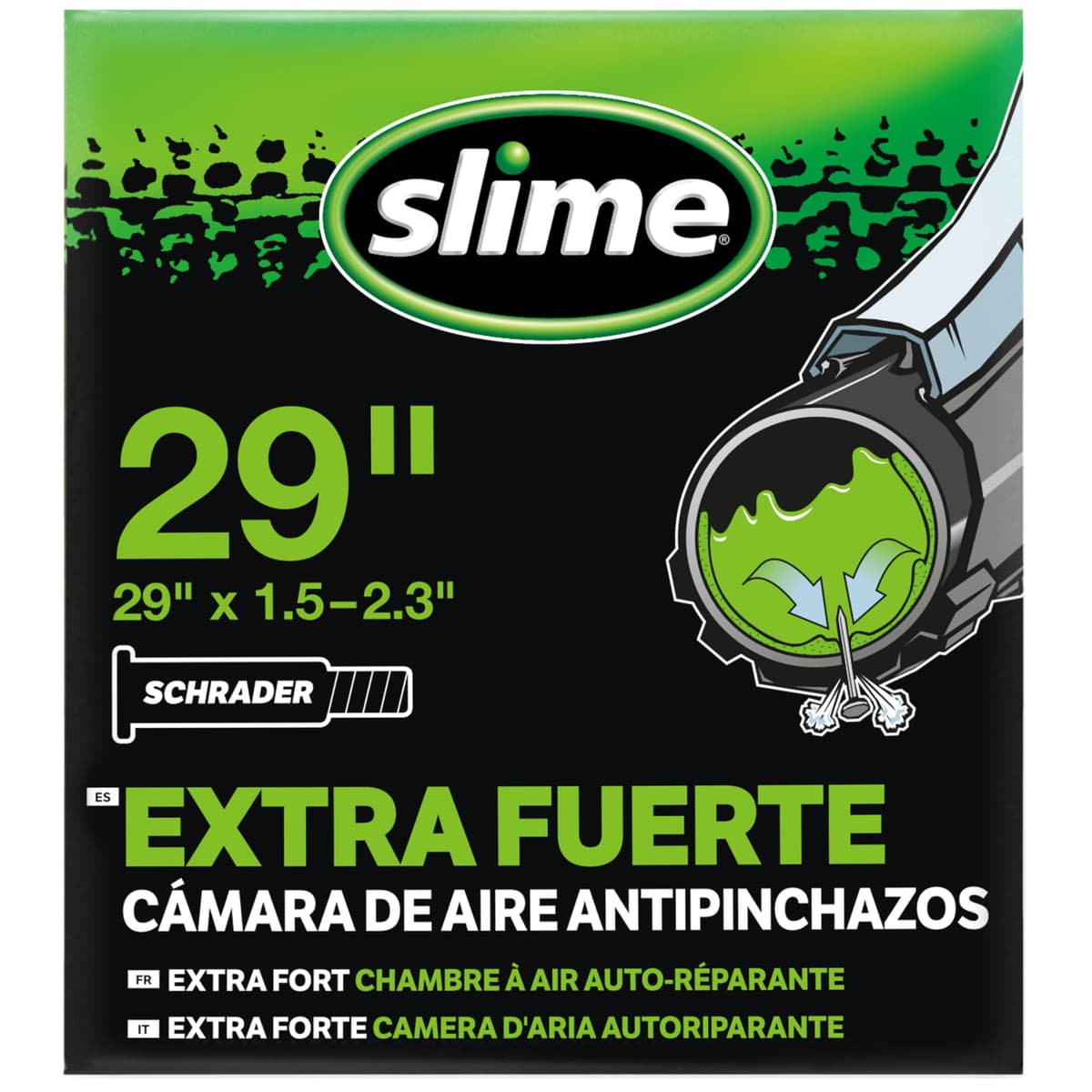 Slime 30061 Cámara Interior de Bicicleta con Sellante de Pinchazos Slime, Sellado Autónomo, Prevenir y Reparar