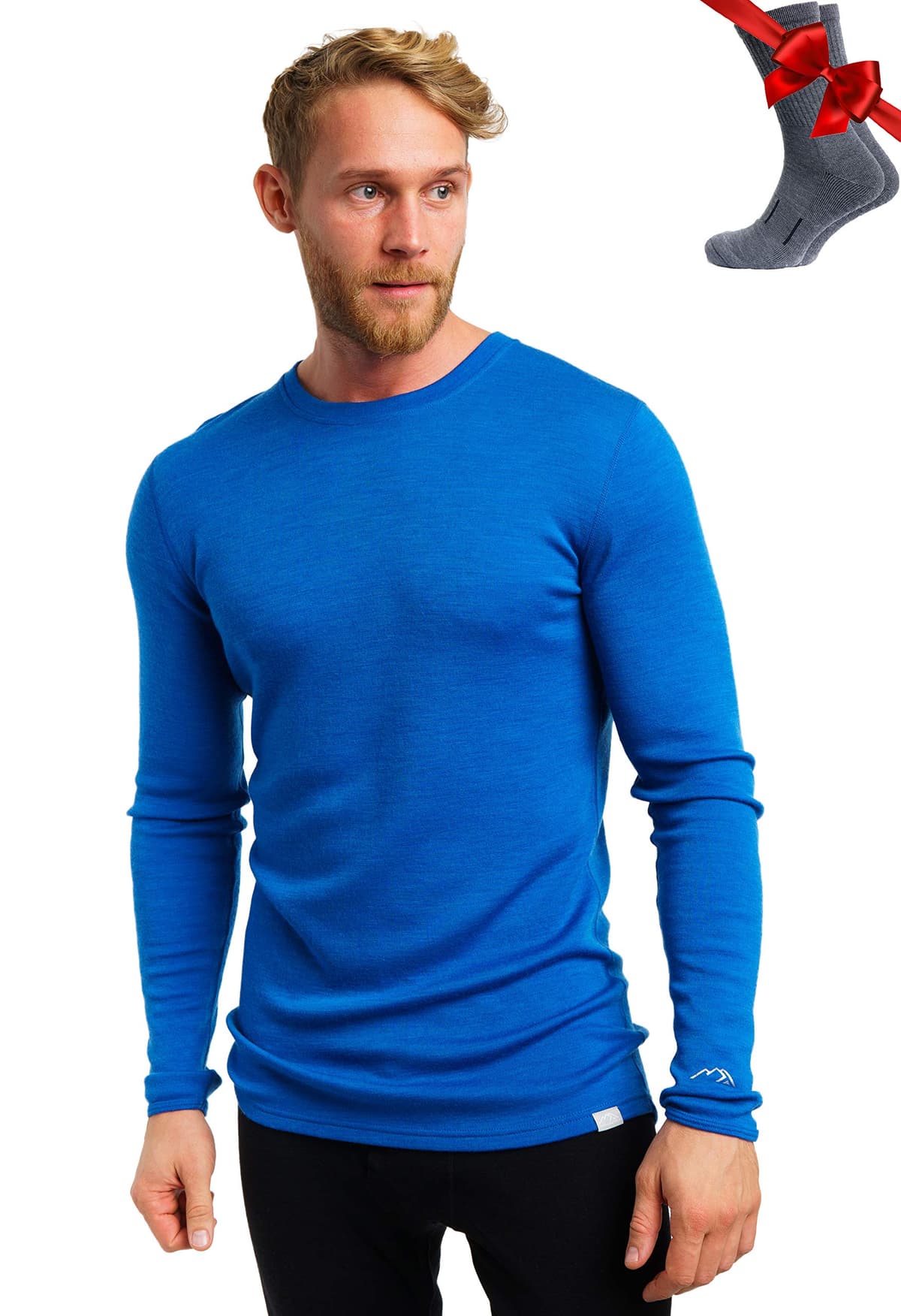 Merino.tech Camiseta Lana Merino Hombre - Deportiva Ropa Térmica 100% Lana Merino Ligero, Medio, Pesado con Calcetines — view 29