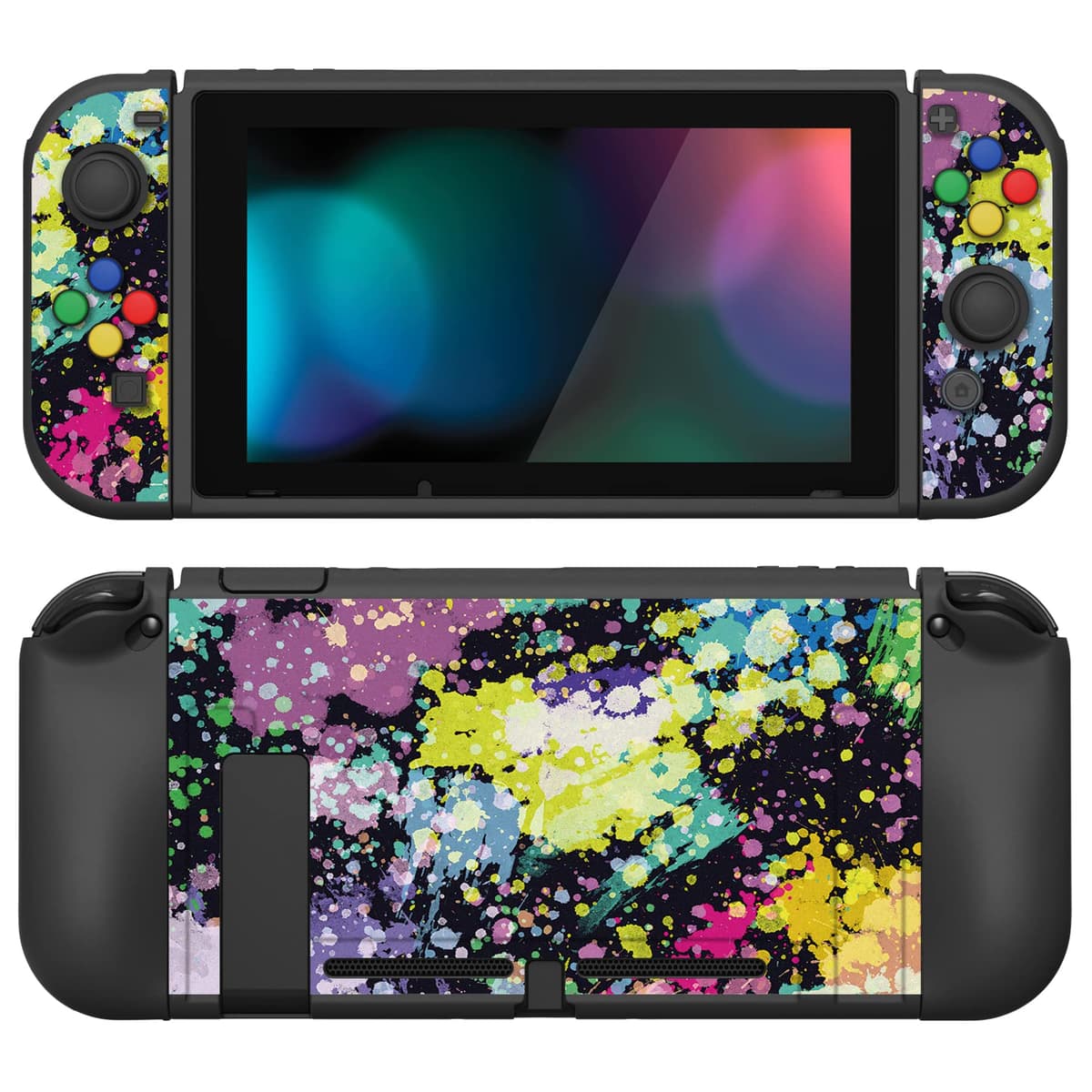 playvital ZealProtect Soft Protective Case for Nintendo Switch, Flexible Cover Protector for Switch with Screen Protector & Thumb Grip Caps & ABXY Direction Button Caps - Cherry Bunny & Cherry Bear — view 58