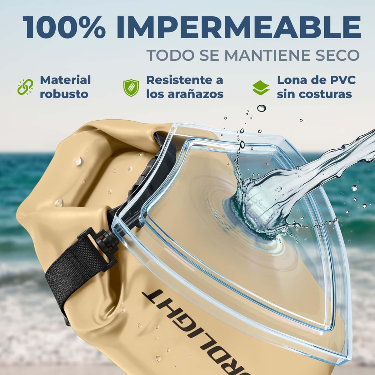 Nordlight Mochila Impermeable Roll Top 25L - Hybrid 25" | Bolsa Seca Con Compartimento Para Portátil De 15 Pulgadas, Bolsillos Exteriores E Interiores, Sistema De Transporte Acolchado — view 5