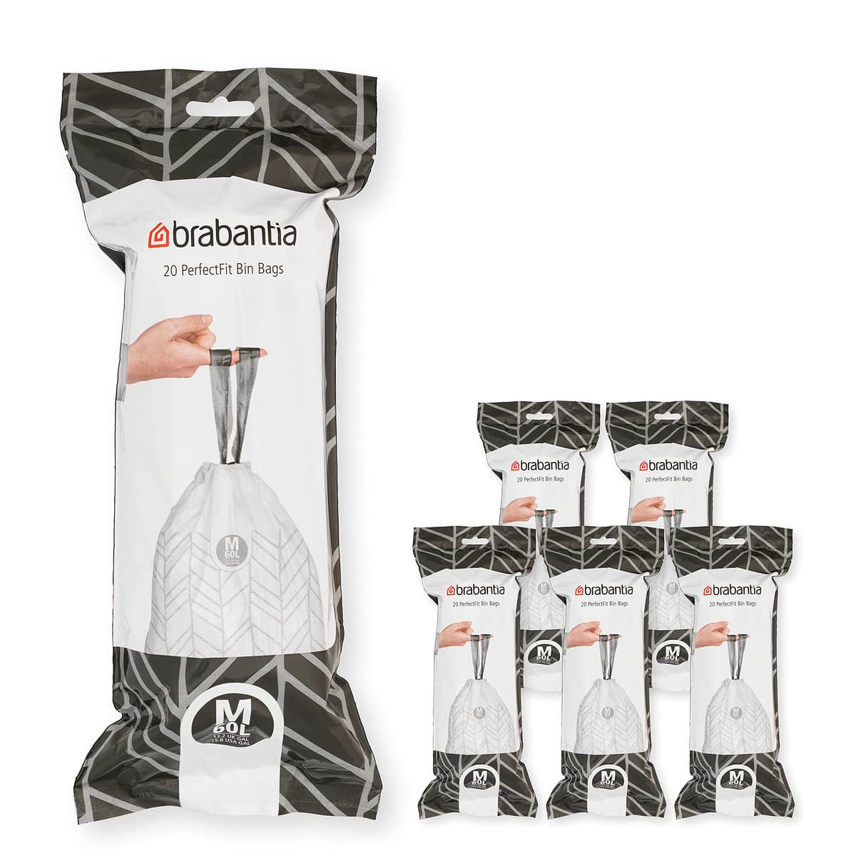 Brabantia Bolsas de Basura PerfectFit (Código L/40-45L) Extra Resistentes Bolsas con cinta de cierre (40 Bolsas) — view 32