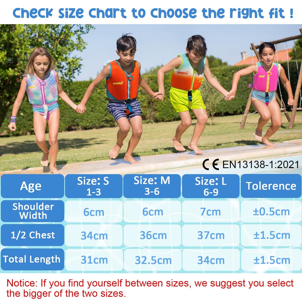 OSHYLE Chaleco de Natación de Neopreno de la Marca Premium para Niños - Flotador para el Aprendizaje de la Natación Ideal para Niños — view 3