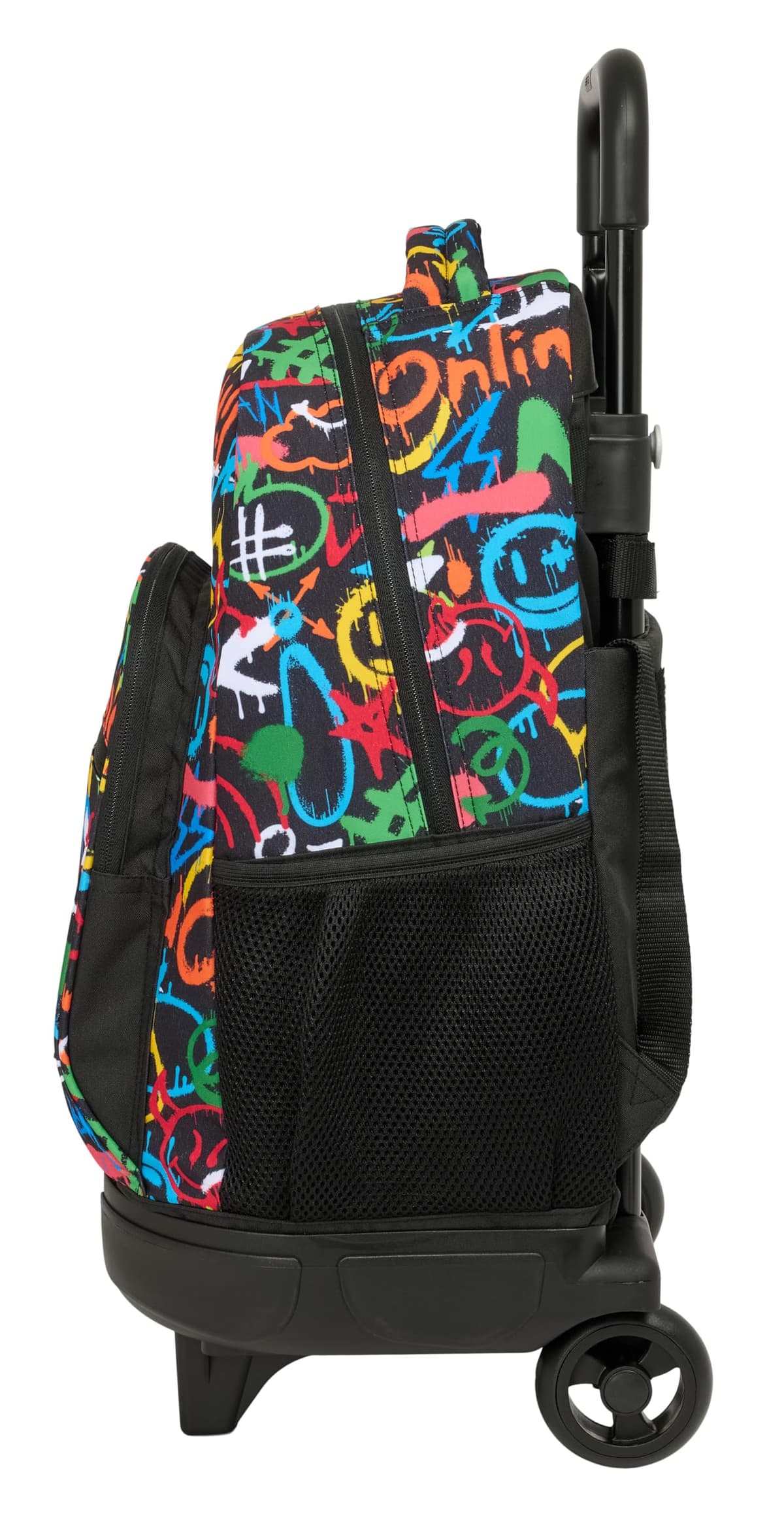 SAFTA GRAFFITI COLORS - Mochila Grande con Ruedas, Compacta, Extraíble, Ideal para Niños de Diferentes Edades, Cómoda y Versátil, Calidad y Resistencia, 33x22x45 cm — view 3