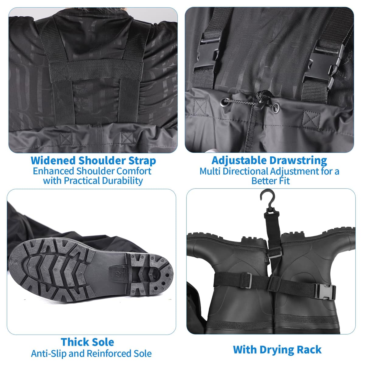 SWAWIS Vadeadores de Pesca para Hombres Impermeables Transpirables Mujeres Caza Vadeadores Transpirables e Impermeables, Ideales para Obras de Construcción, Pesca y Granjas 42-46W — view 5
