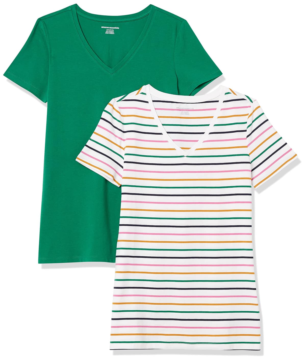 Amazon Essentials Camiseta de Manga Corta y Corte Estándar (Opciones de Cuello Redondo y Cuello en V) Mujer, Paquetes Múltiples — view 17