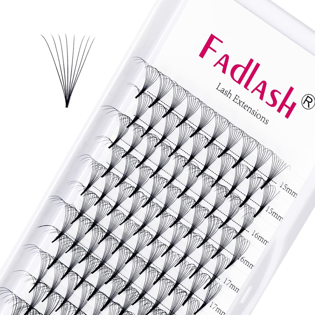 Russian Volume Lashes 16D 0.07 C Curl Mix Tray - Premade Fan Lashes (8-14mm) — view 53