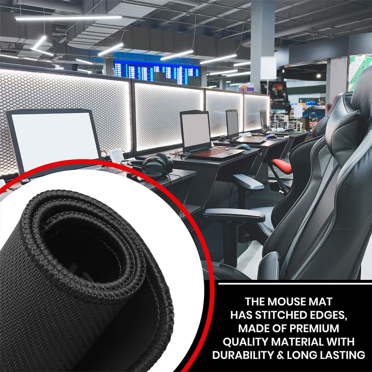 New Horrizon Mouse pad, Gaming mouse mat, large mouse pads. Mouse Mat Gaming 290x210x5mm Mice mat, Black mouse mats, Non slip Rubber base desk mat — view 3