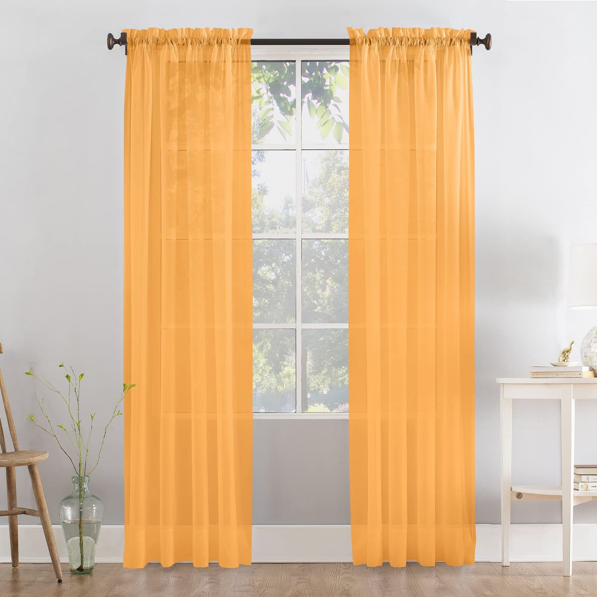 Megachest a pair of slot top voile curtains (Pure White, 56" wideX81 drop 2 Panels) — view 26