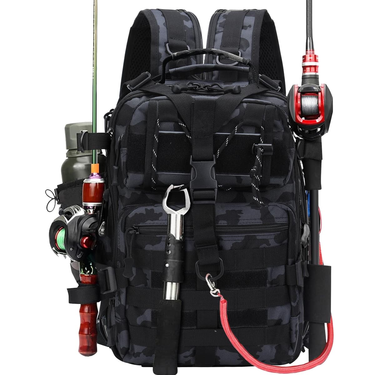 Mochila de Pesca, Mochila de Almacenamiento para Pesca Bolsa de Aparejos de Pesca Impermeable Bolsa de Pesca Mochila de Pesca Táctical Mochila Táctica Molle para Pesca Senderismo Caza — view 8