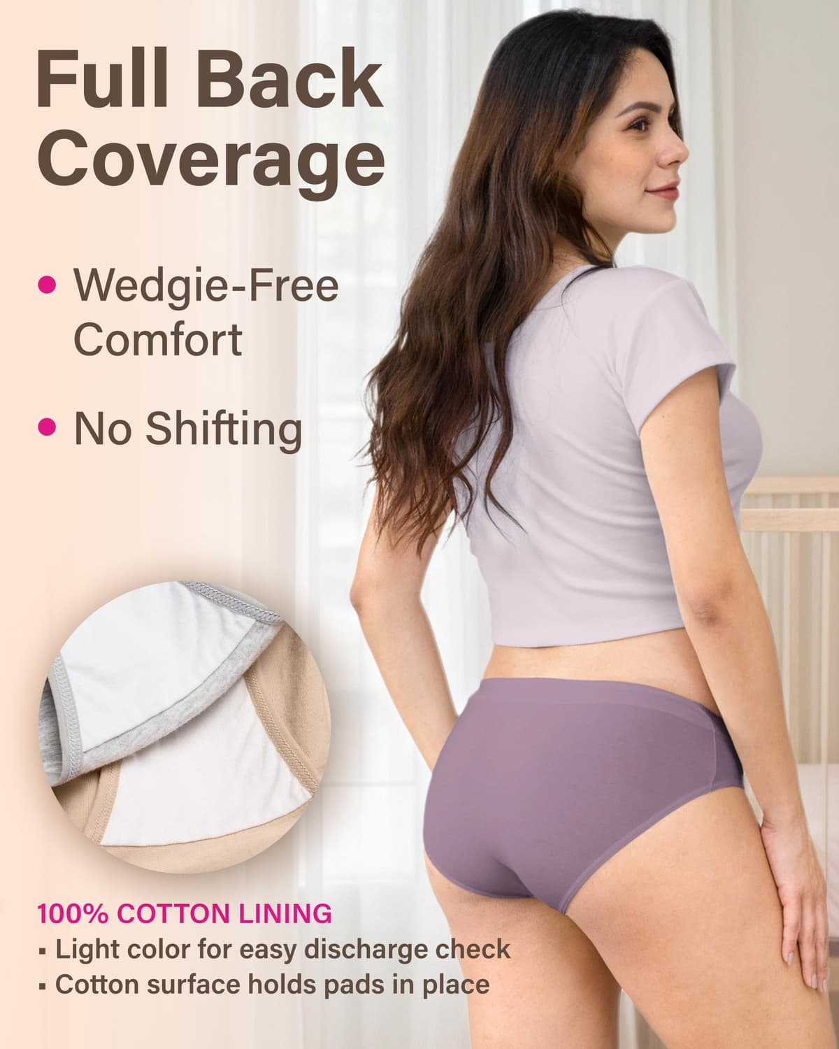Intimate Portal Maternity Knickers | Pregnancy Postpartum Underwear | Under Bump Cotton Bikini Pants — view 4