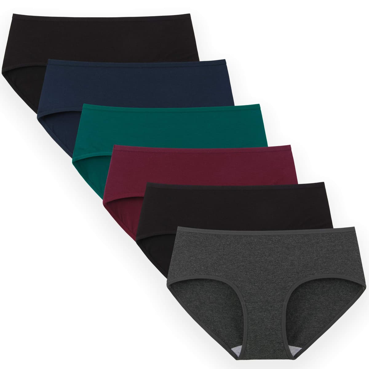 INNERSY Bragas Mujer Algodón Elástico Culotte Cintura Media Ropa Interior Cómodas y Suaves Pack de 6 — view 12