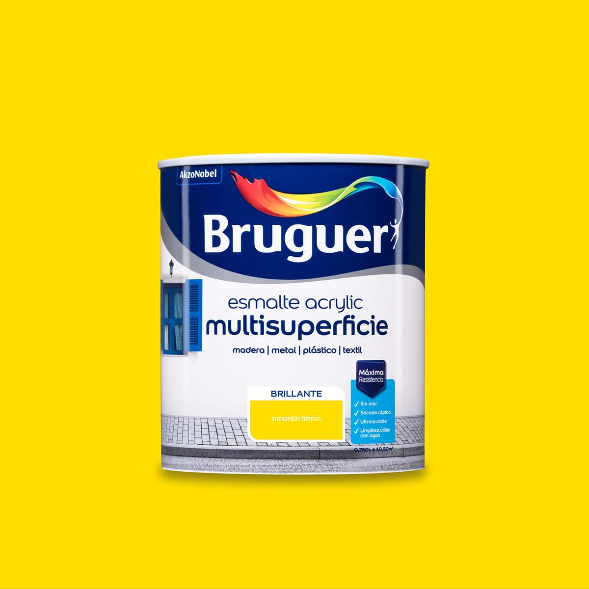 Bruguer Acrylic Multisuperficie Esmalte al agua Satinado - Pintura 750 mL, Blanco Permanente — view 30