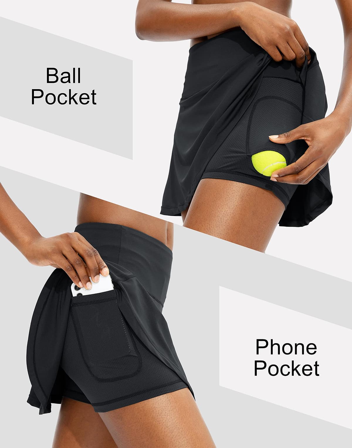 ThreeH Falda de Tenis con Pliegues de Cintura Alta para Mujer Falda Atlética de Golf para Correr Yoga Bádminton Casual — view 3