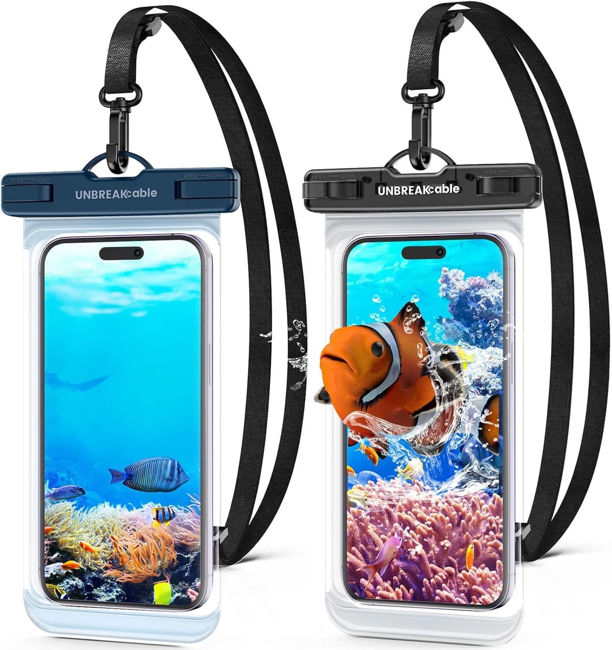 UNBREAKcable Waterproof Phone Case, 2-Pack IPX8 Universal Waterproof Phone Pouch Dry Bag for iPhone 17 16 15 14 13 12 11 Pro Max XR SE 2022 Samsung S25 S24 S23 S22 Ultra Huawei P70 Mate 70 up to 7" — view 9