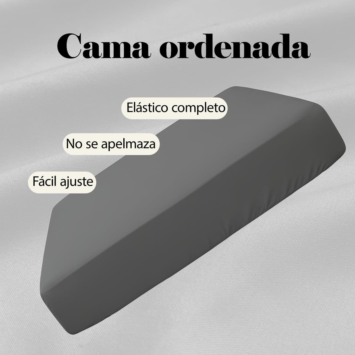 H HANSEL HOME Sábana Bajera Ajustable, Microfibra Transpirable y Suave, Altura 30 cm, Elástico 360° - Sábana Bajera 105x190/200cm – Gris Oscuro — view 2