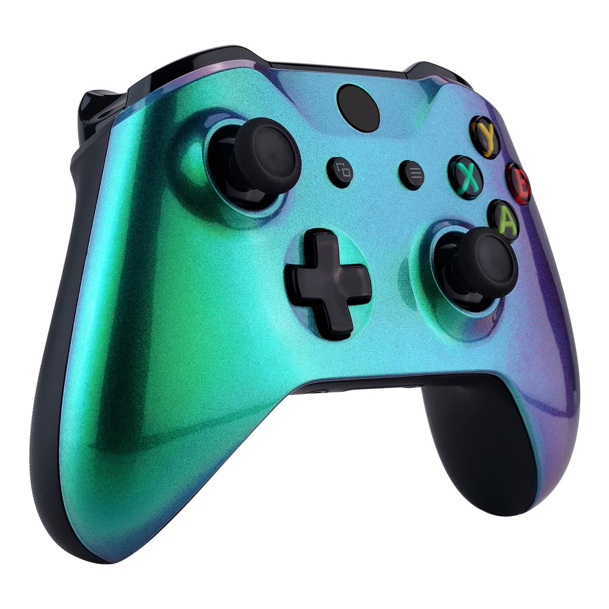 eXtremeRate Green and Purple Chameleon Faceplate Cover, Front Housing Shell Case Replacement Kit for Xbox One X & One S Controller (Model 1708) — view 5