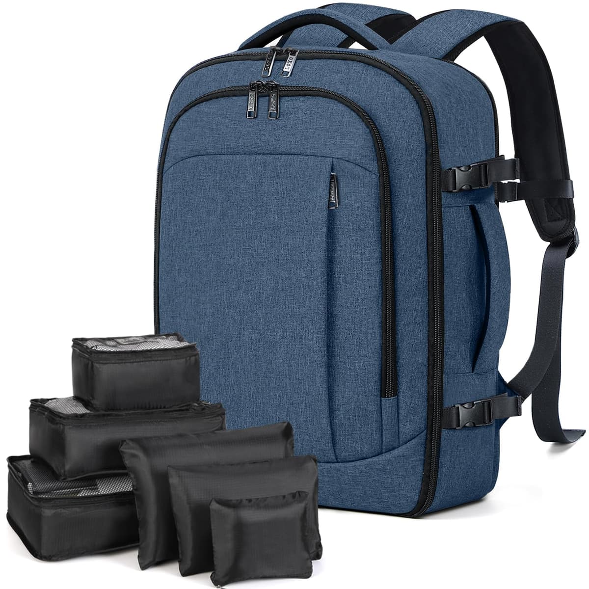 Lekespring Mochila de Viaje para Cabina de Avión 40x20x25 (20L), con Compartimento Húmedo y 6 Bolsas Organizadoras - Negocios y Escuela - Negro — view 14