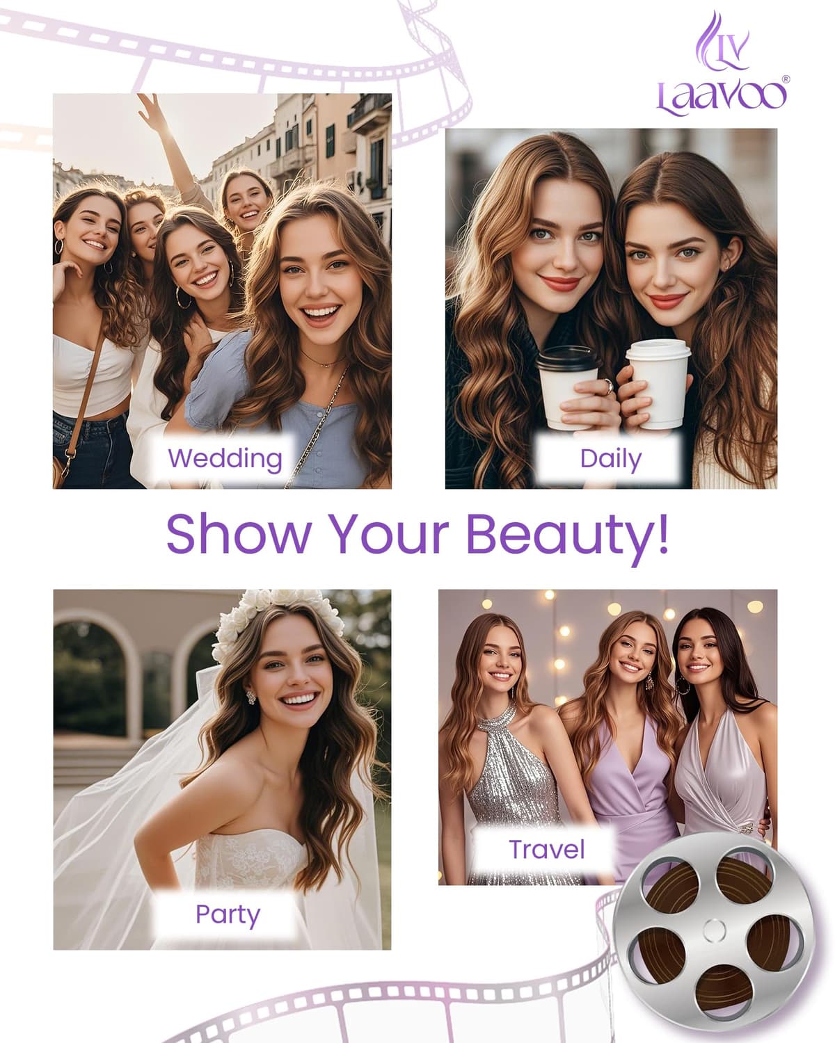 LaaVoo Tape in Hair Extensions Human Hair Blonde Tape Hair Extensions Real Human Hair Invisible Tapes Remy Straight Balayage Brown to Blonde Hair Double Sided Tabs 20pcs 50g 16 Inch #8/18/60 — view 9