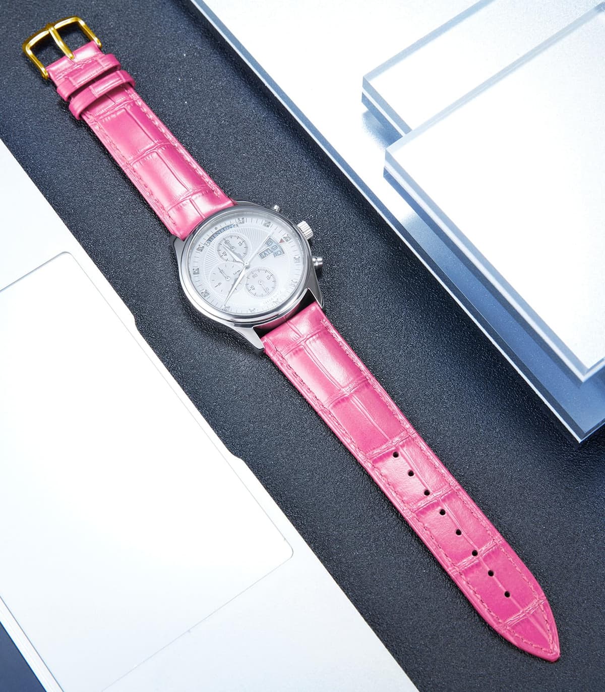 BINLUN Quick Release Leather Watch Straps Replacement Watch Bands Smart Watch Strap Crocodile Pattern in 10 Colors 13 Sizes with Silver/Gold/Rose-Gold Buckle for Men Women(10mm-24mm) — view 179