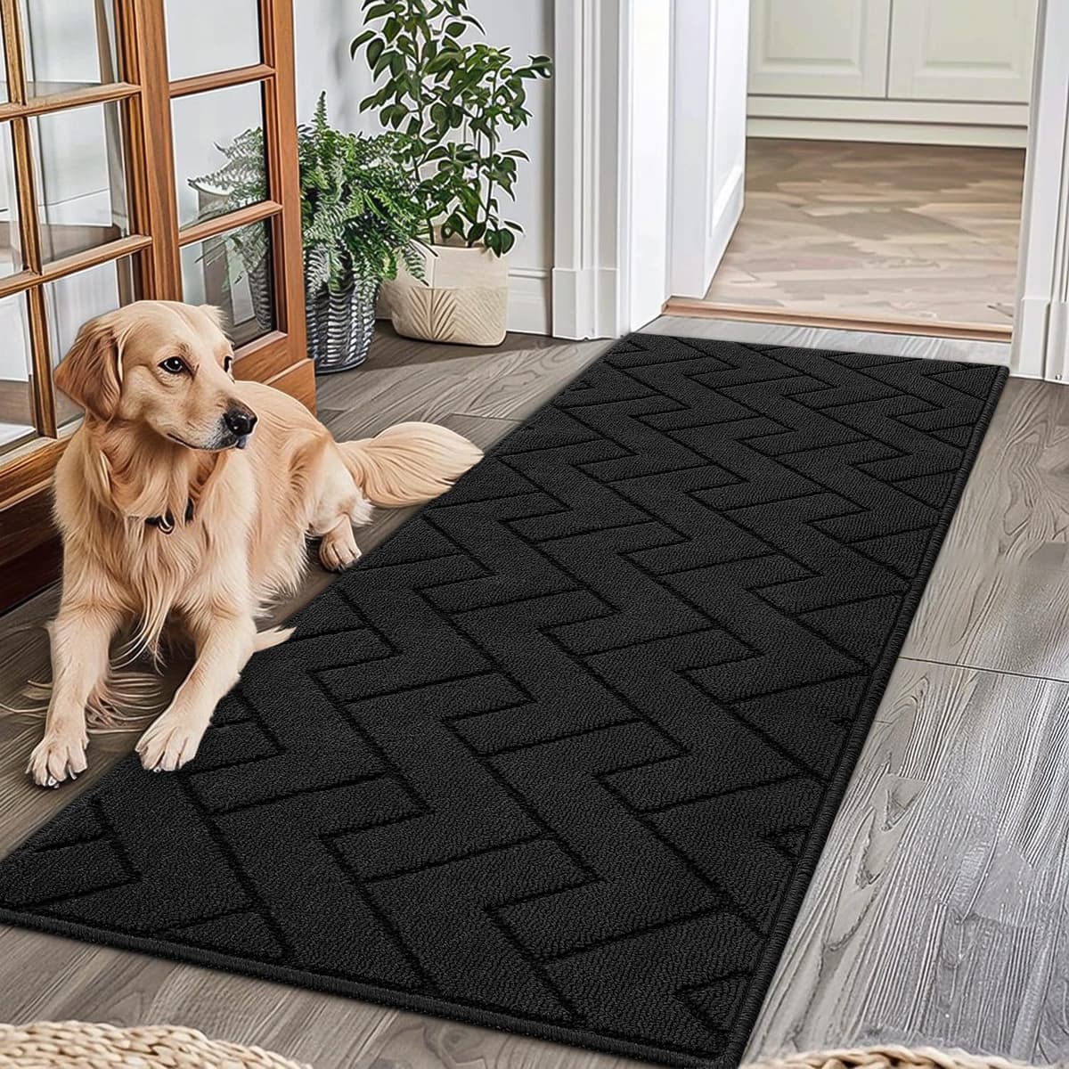 Biscpro Door Mats Indoor,Dirt Trapper Mat Absorbent Non-Slip Low Profile Doormat for Entrance,Inside, Kitchen,Front Door Mat Washable for Pets and Dogs— 50x80cm,Grey — view 41