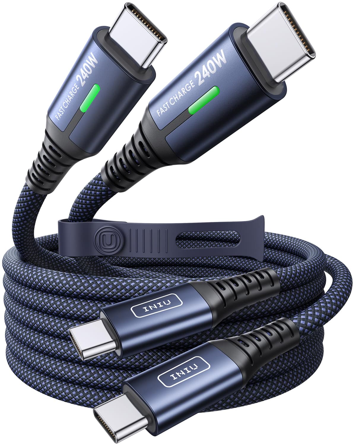 INIU 240W USB C to USB C Charger Cable, [2-Pack 2m] PD Type C Charge Cable, Super Fast Charging USB C Cable for iPhone 17 16 15 Pro Max Plus, MacBook iPad Air, Samsung S25 S24 Ultra, Steam Deck etc. — view 11