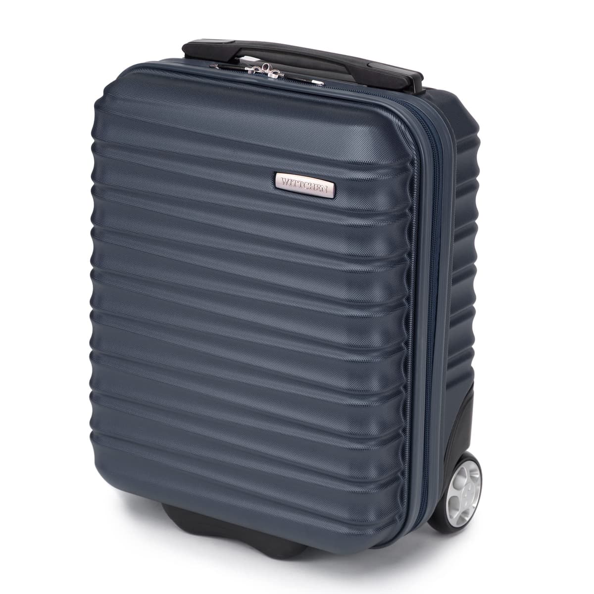 WITTCHEN Maleta Grande Trolley ABS rígido para facturación con 4 Ruedas giratorias Cerradura de combinación asa telescópica Groove Line Negro Ryanair/Vueling/Iberia/easyJet/Iberia Express — view 42