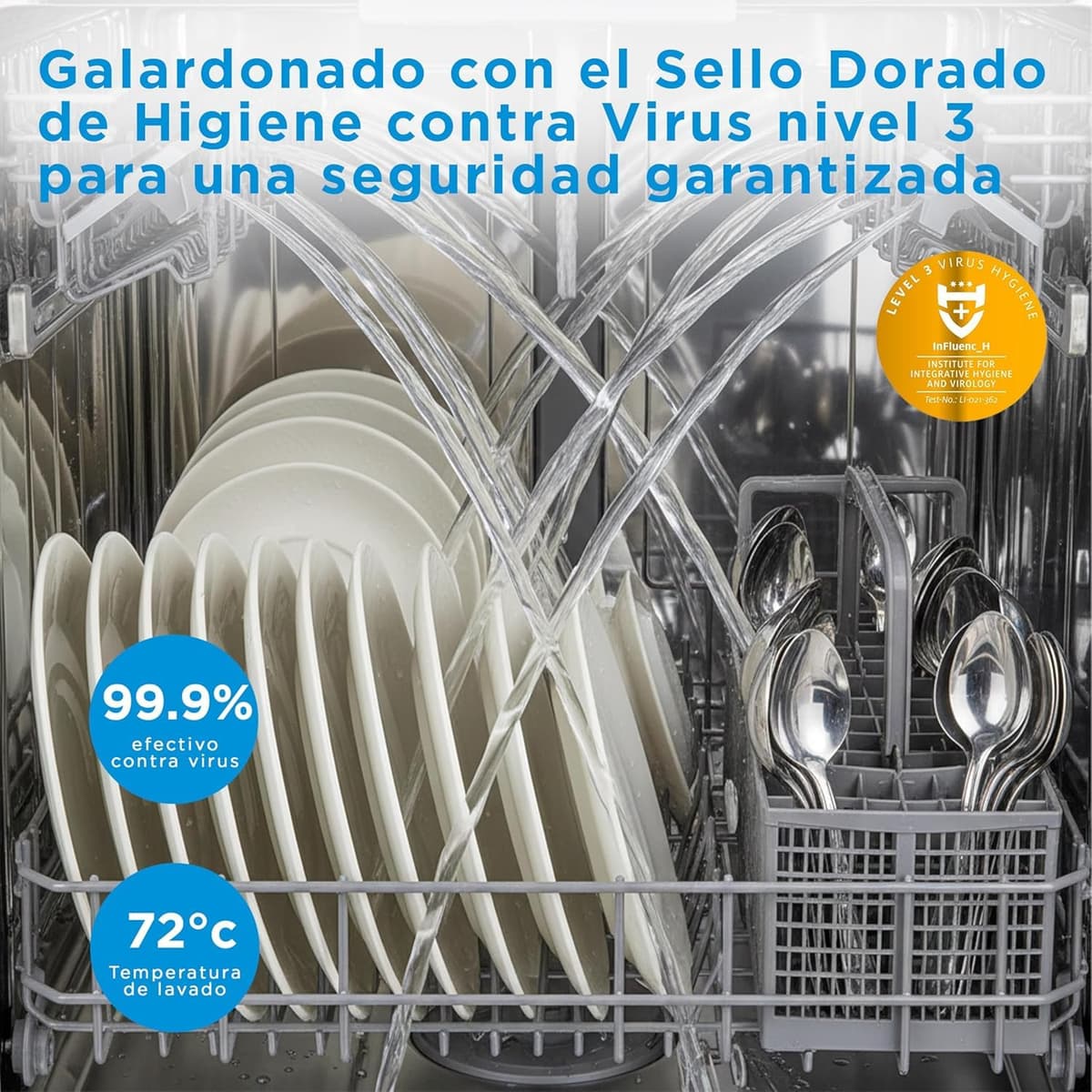 Midea Lavavajillas 60 cm+++ Blanco para 12 servicios - Lavaplatos Libre Instalación con 4 Programas de Lavado, Integrable - Filtro Antibacterias, 49 dB, y Función de Media Carga Nuevo Modelo — view 5