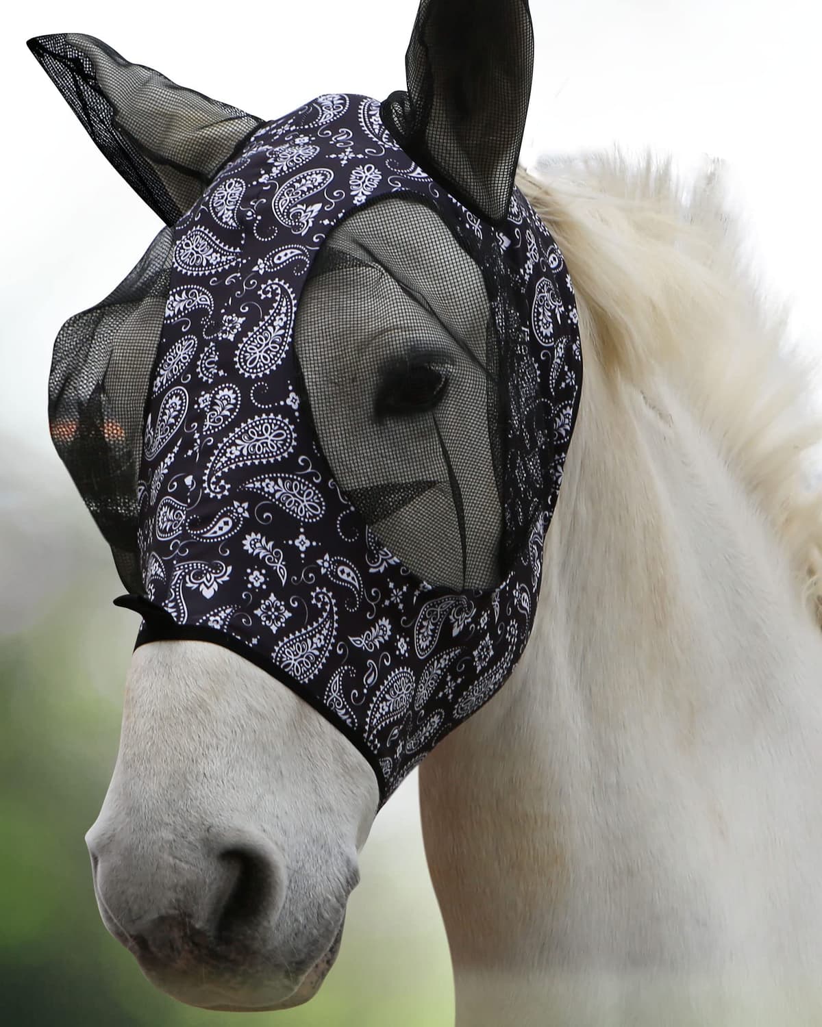 Harrison Howard Máscara elástica para Moscas de Caballo, excelente Comodidad con protección UV, máscara estándar para Caballos, Azul Marino M — view 17