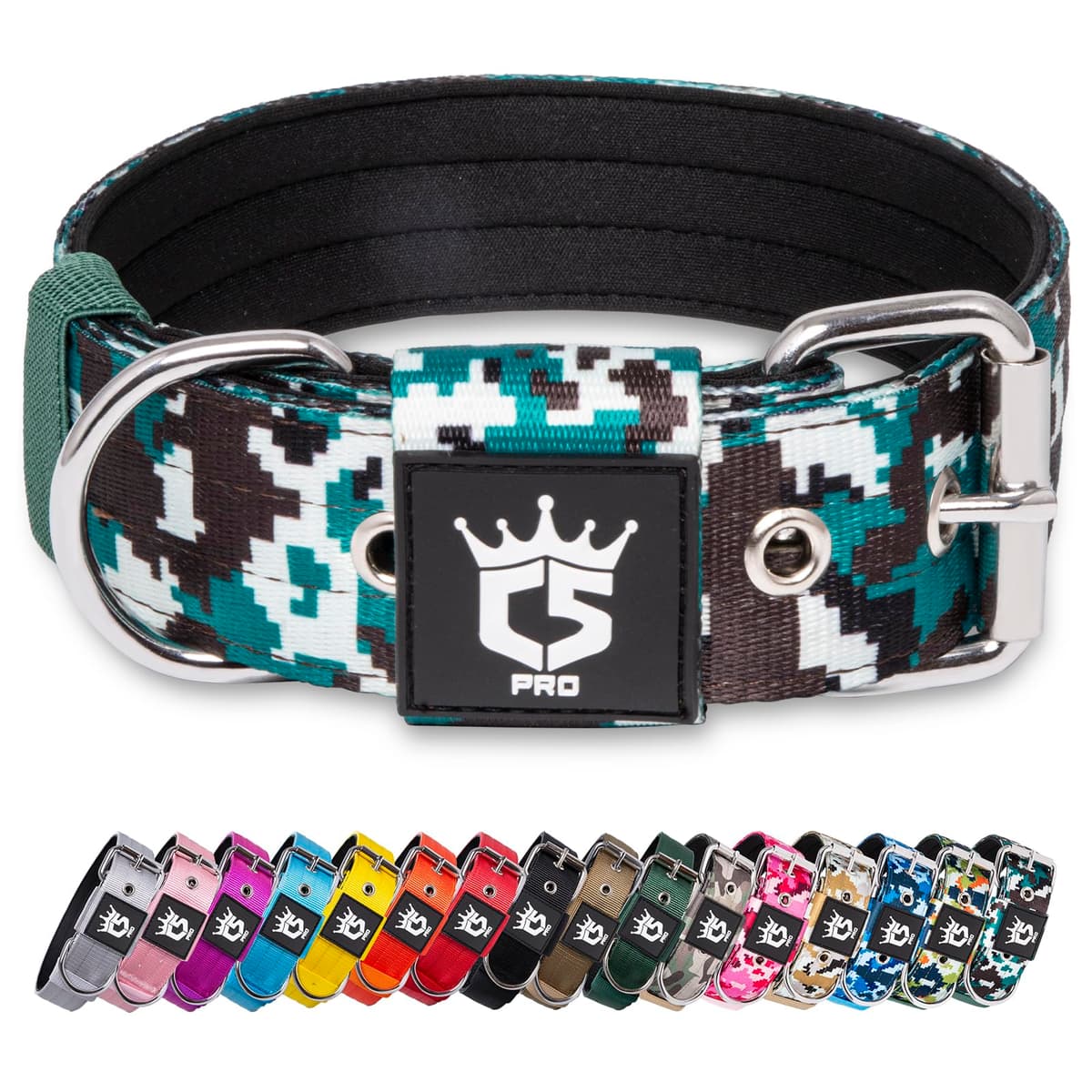 TSPRO Collar Táctico para Perros Ajustable, Collares con Broche de Metal Robusto, de 3,8 cm de Ancho, Duradero y Cómodo para Perros Medianos y Grandes (Negro M) — view 30