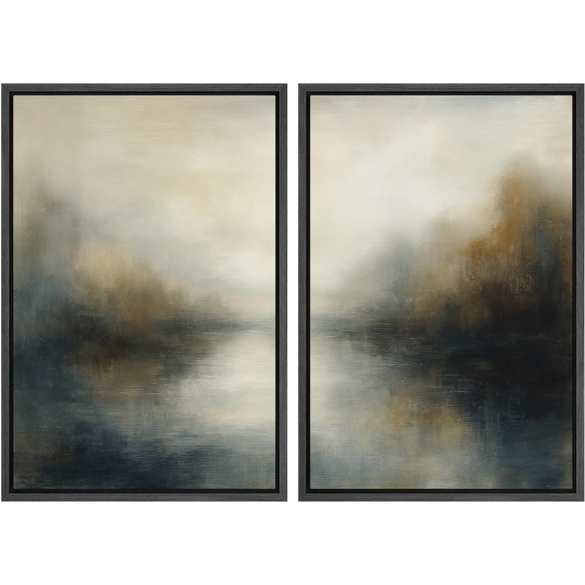 SIGNFORD Framed Canvas Print Wall Art Set Soft Hydrangea Pair Light Blue Florals with Green Leaves Illustration Modern Art Decorative Nordic Nature for Living Room, Bedroom, Office - 24"x36"x2 White — view 114
