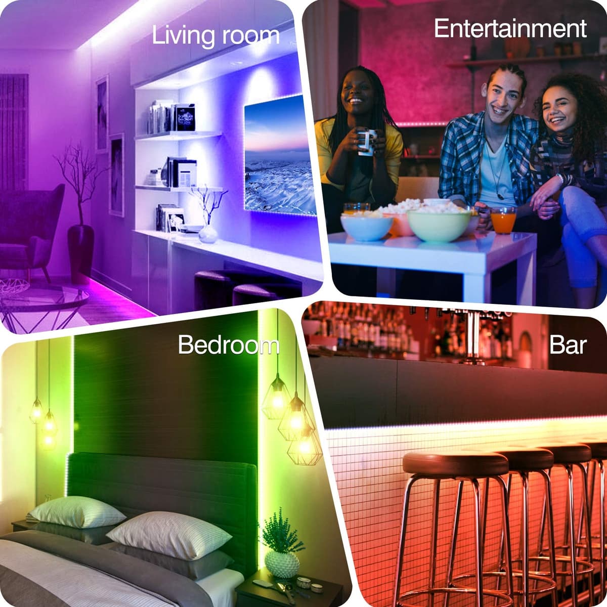Mexllex LED Strip Lights 10M (1X10M) APP Control Colour Changing LED Lights with Remote, Music Sync Built-in Mic, SMD RGB Light Strips RGB LED Strip, Led Lights for Bedroom Home Decoration — view 7