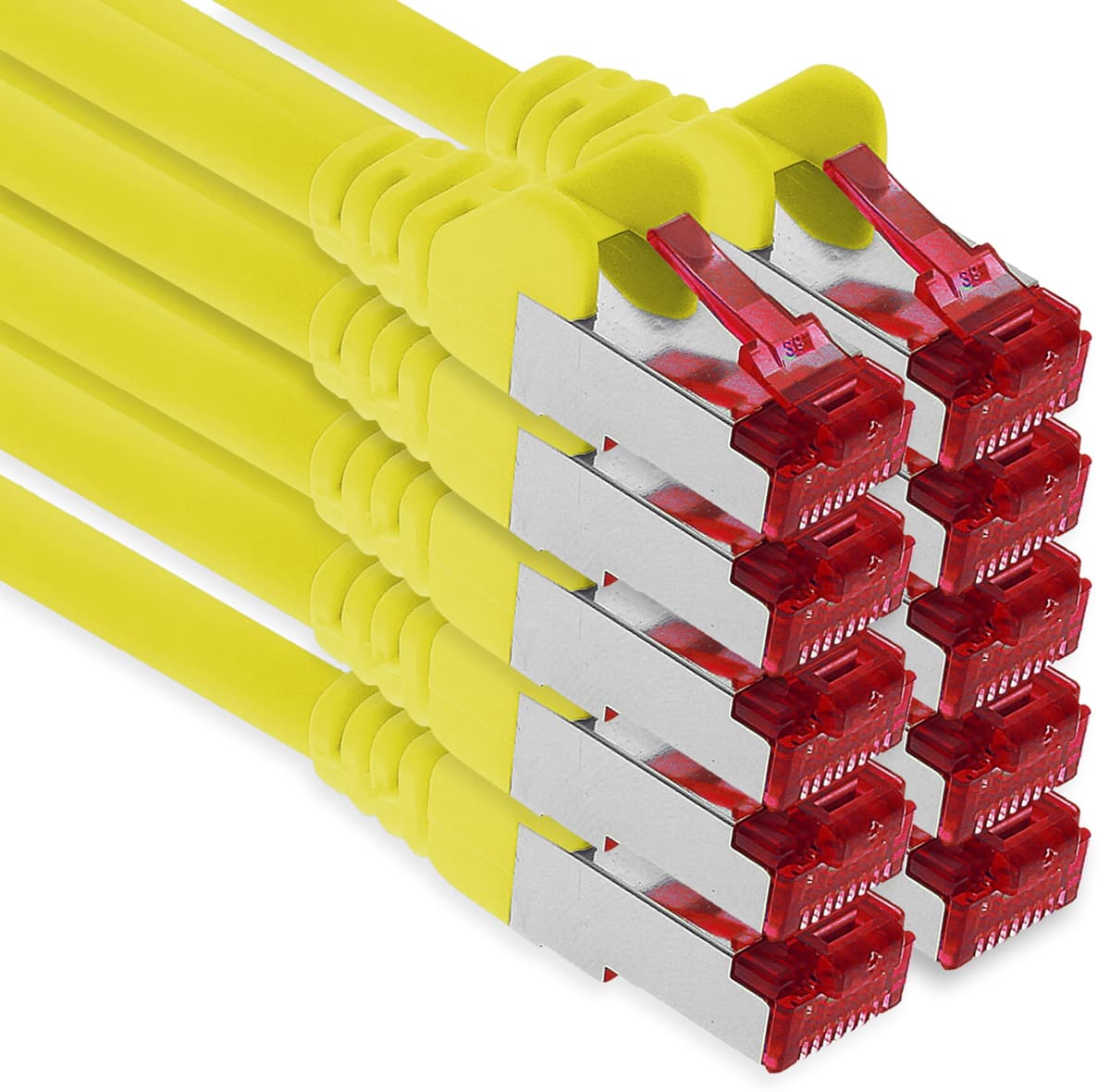 1aTTack.de - 1x 10m CAT6 patch cable S/FTP PIMF shielding CAT.6 RJ45 network cable Ethernet cable DSL LAN router switch modem patch panel - blue - 1 piece — view 41