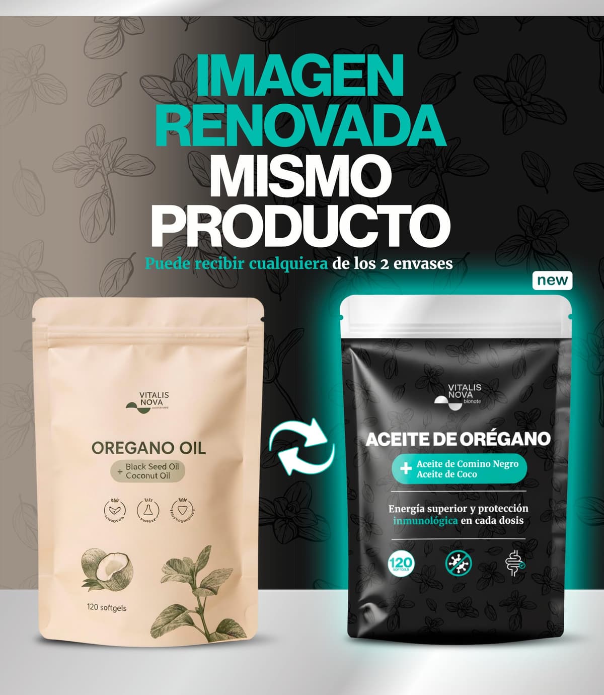 VITALIS NOVA Aceite de Oregano 120 Capsulas Blandas 150mg Activo Principal 100mg Semilla Negra 250mg Coco Formula 3en1 Carvacrol Potente Digestivo Defensas Naturales Facil de Tragar Uso Contra Candida — view 9