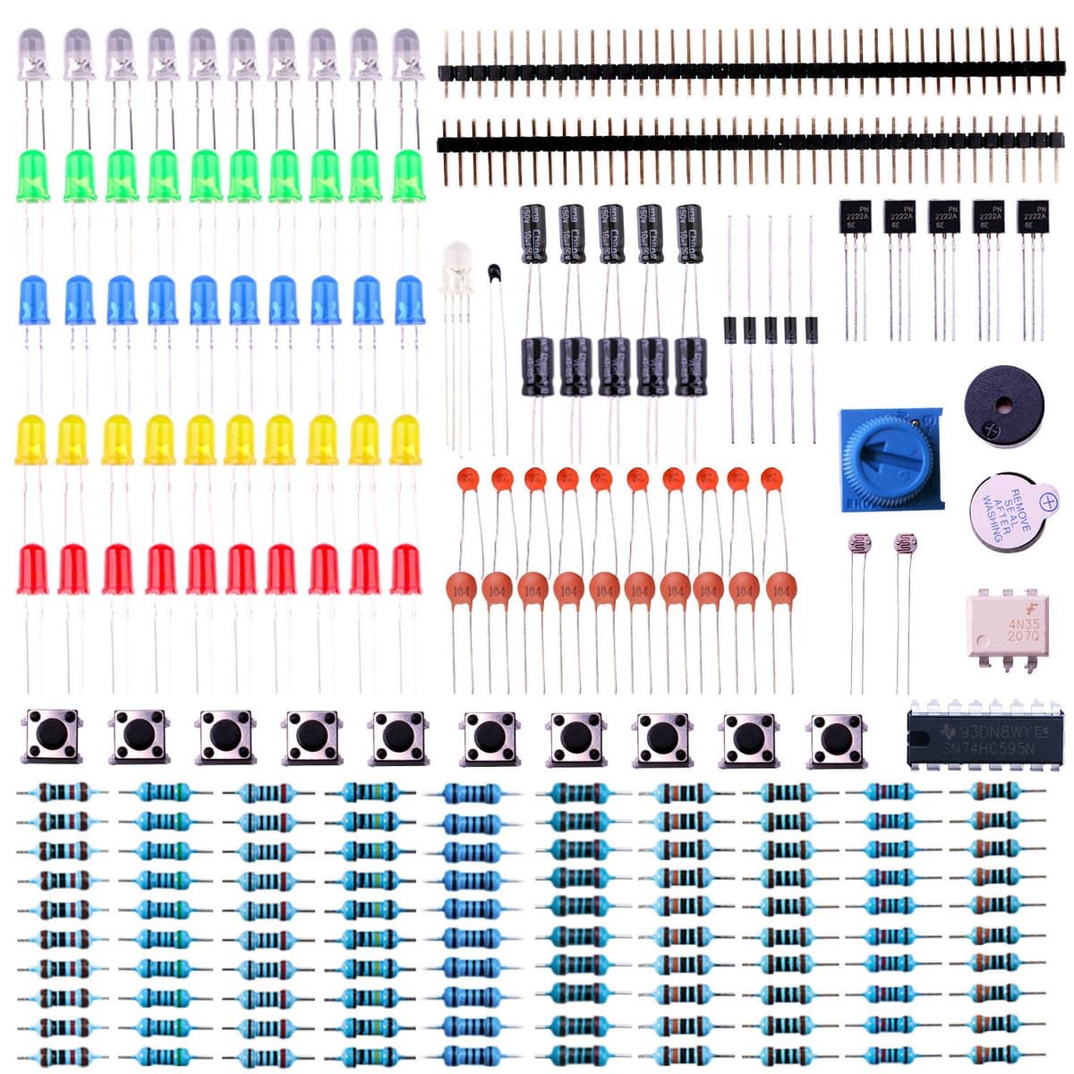 ELEGOO Electronics Fun Kit with Power Supply Module, Jumper Wire, Precision Potentiometer, 830 tie-points Breadboard for Arduino, Raspberry Pi, STM32, Datesheet Available — view 9