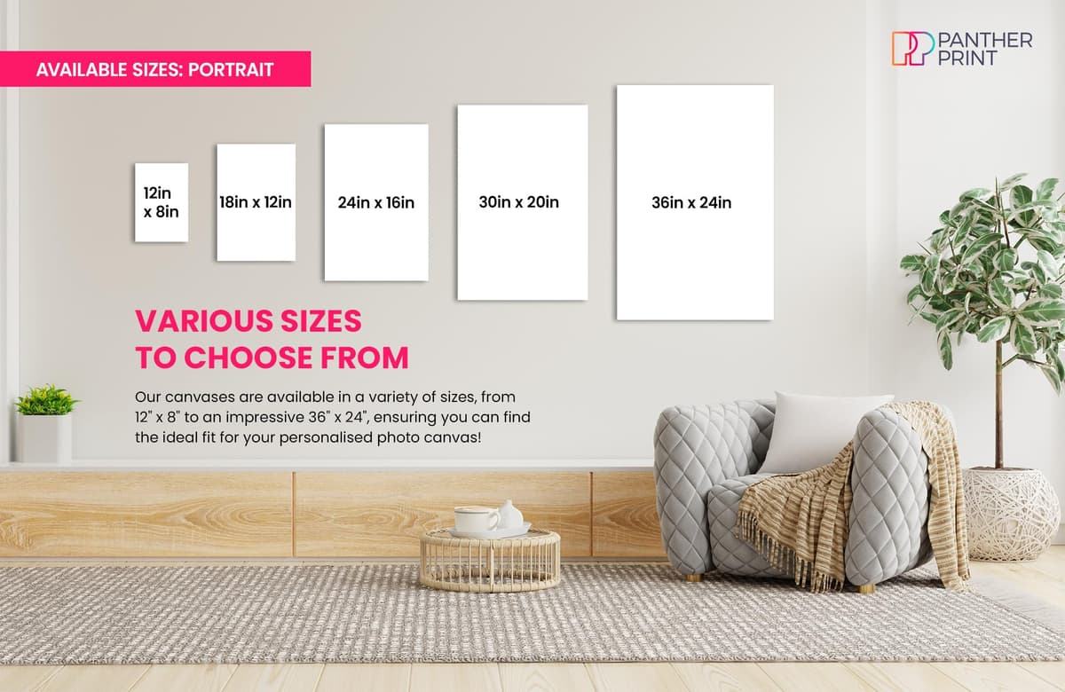 1 Photo Portrait Personalised Canvas Print – Custom Photo Wall Art – Multiple Sizes via “Customise Now” – Custom Printed Gift for Home & Occasions — view 3