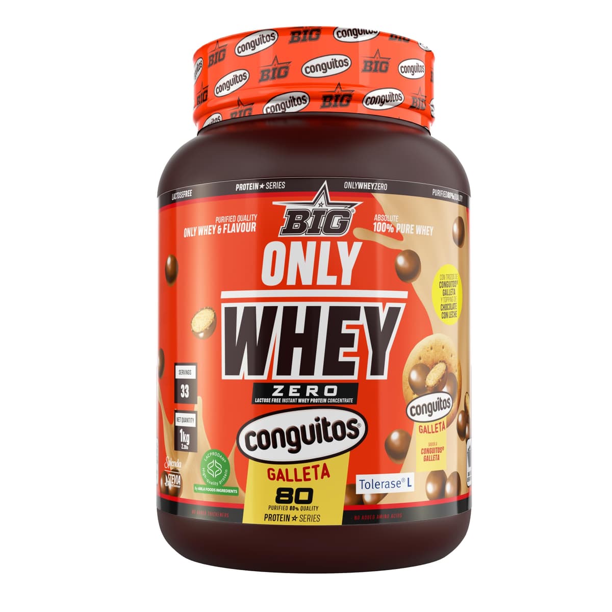 BIG - Proteinas Whey - Proteina en Polvo para Desarrollo de Masa Muscular y Recuperación - Materia Prima Premium - Whey Protein Sin Lactosa, Sin Azúcar, Sin Grumos (1Kg, Cacaolat) — view 10