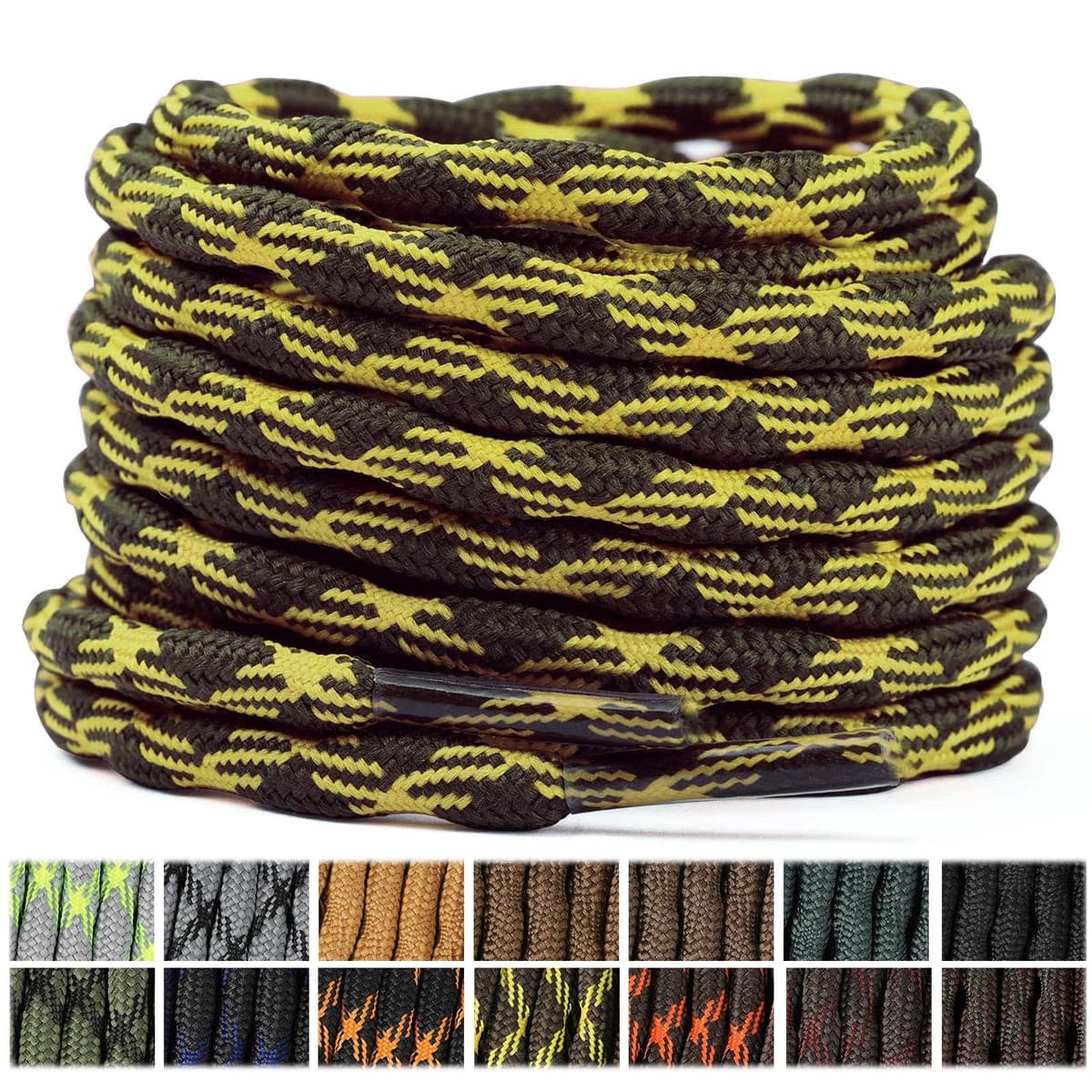 Stepace 2 Pares Cordones Redondos 4,5mm para Botas de Senderismo, Montaña y Trabajo, Cordones de Nylon Resistentes para Trekking — view 12