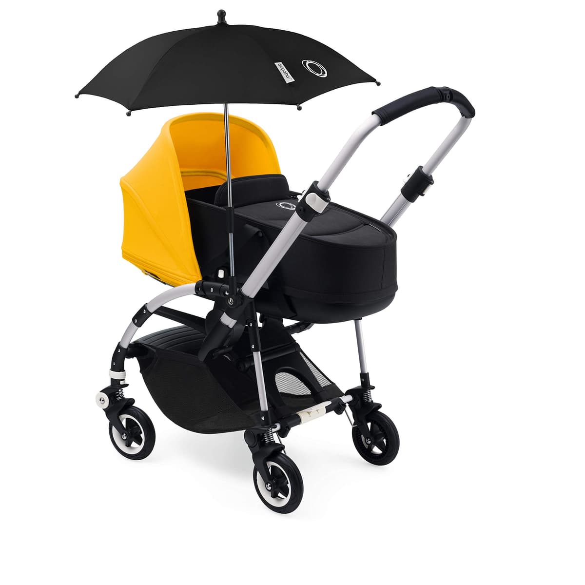Sombrilla+ Bugaboo, Compatible con todos los carritos Bugaboo, Tejido de protección solar UPF 50+ para una protección solar óptima, Conexión con un clic y mecanismo de fácil ajuste, Negro — view 4