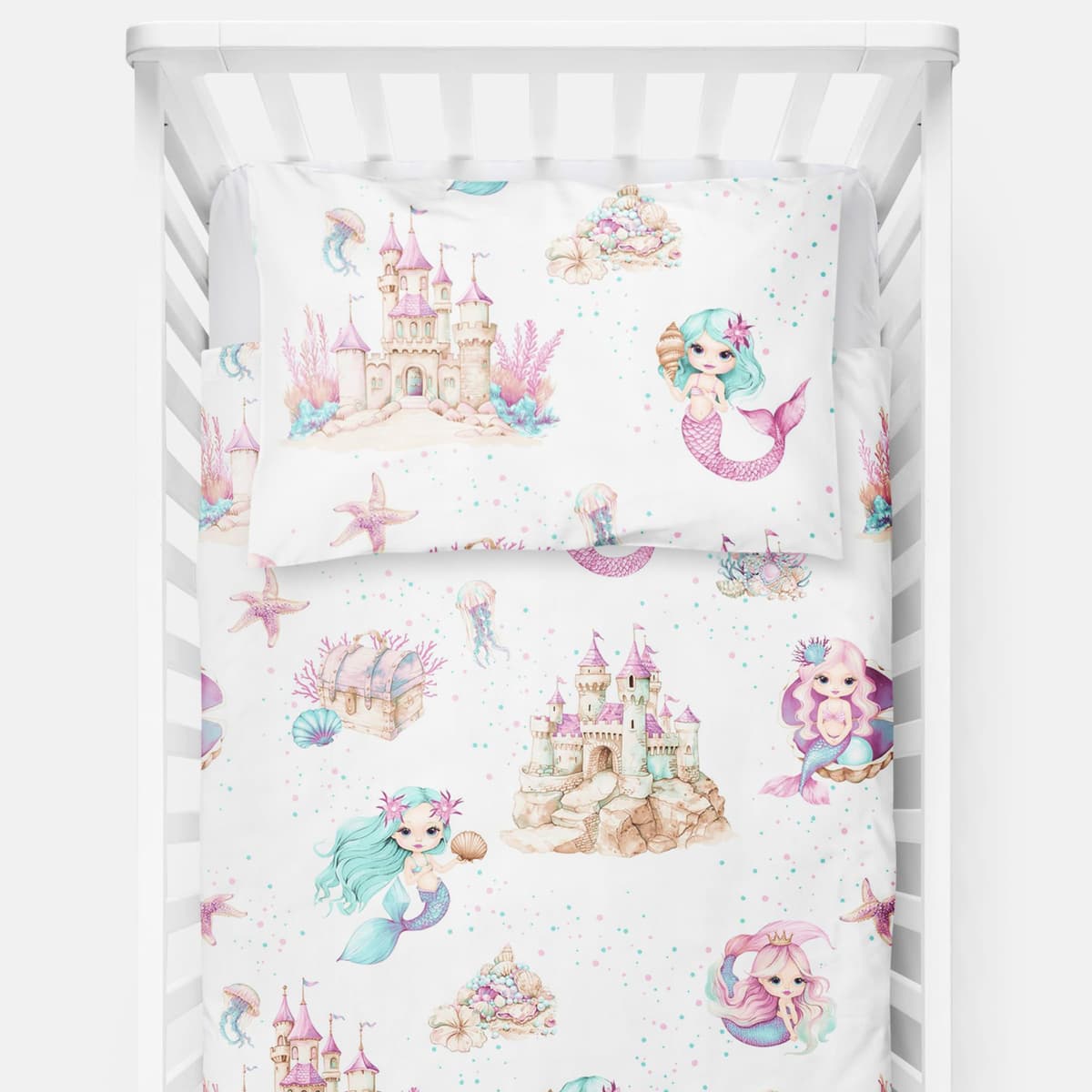 Baby Comfort 4 Piece Duvet Pillow Duvet Cover Pillowcase 80x70 cm Bedding Set 12M+ (Ladders Pink) — view 28