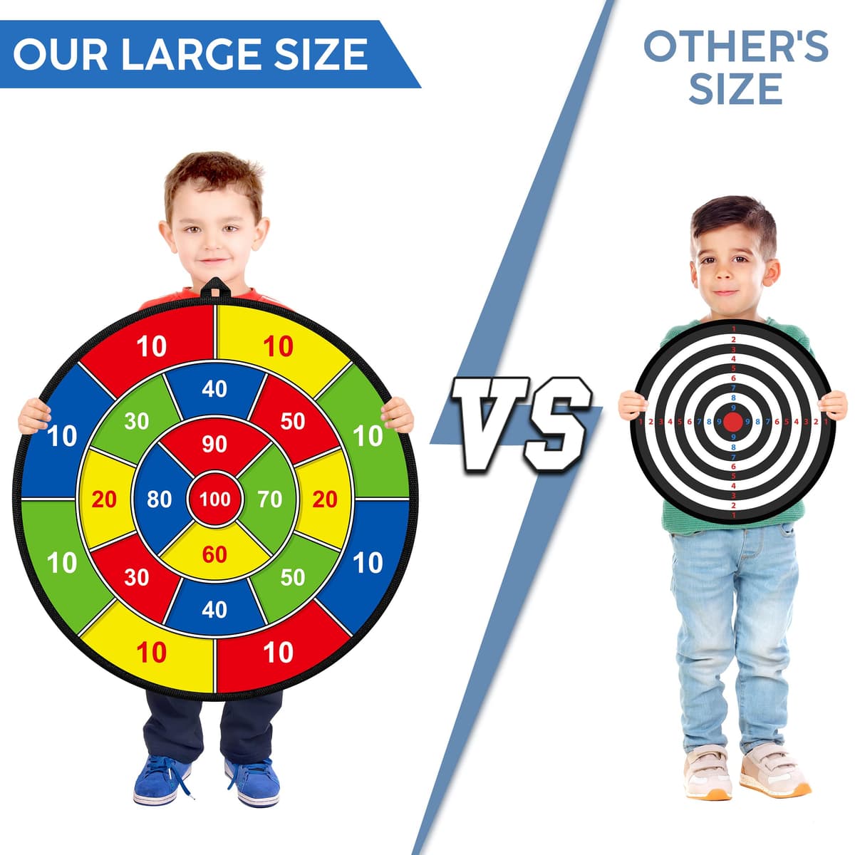 Kids Dart Board Set,Double Sided Dart Board,12 Sticky Balls,6 Darts,Indoor & Outdoor Party Games Toys Gifts for 3 4 5 6 7 8 9 10 11 12+ Year Old Boys Girls Adult — view 5
