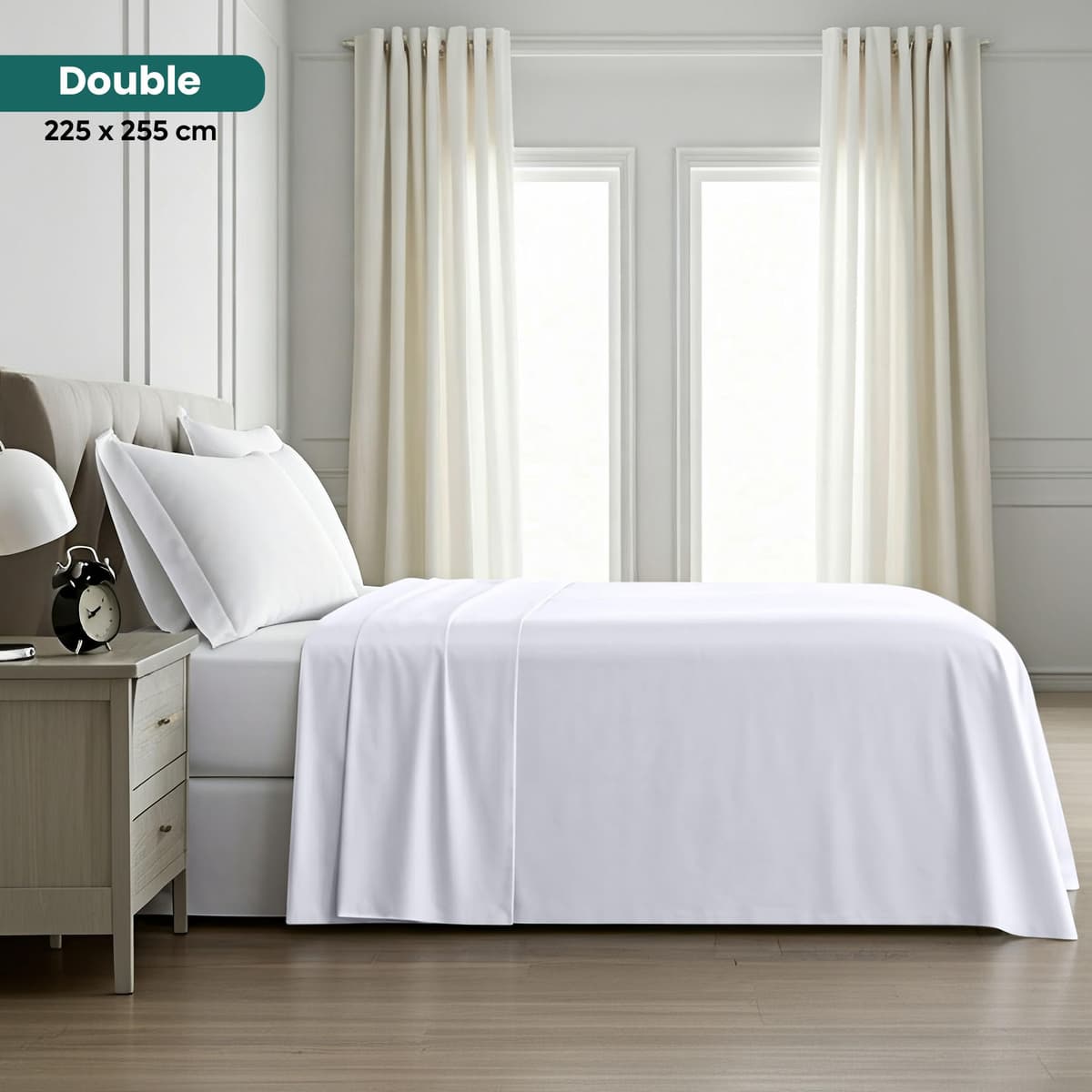 Utopia Bedding - Flat Sheet Double - Easy Care Soft Brushed Polyester - Microfiber Fabric - Wrinkle, Shrinkage, and Fade Resistant - White — view 2