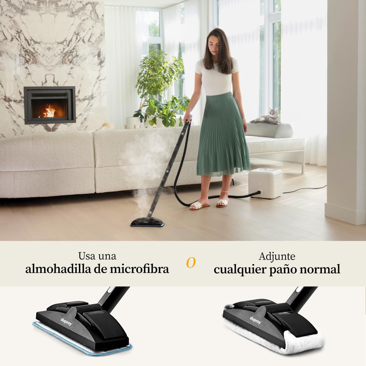 Dupray Neat Limpiador a Vapor. Potente limpiador de vapor multifunción para el hogar: suelos, baldosas, juntas, colchones, muebles, ventanas, coche y más (17 Piezas con Neat) — view 4