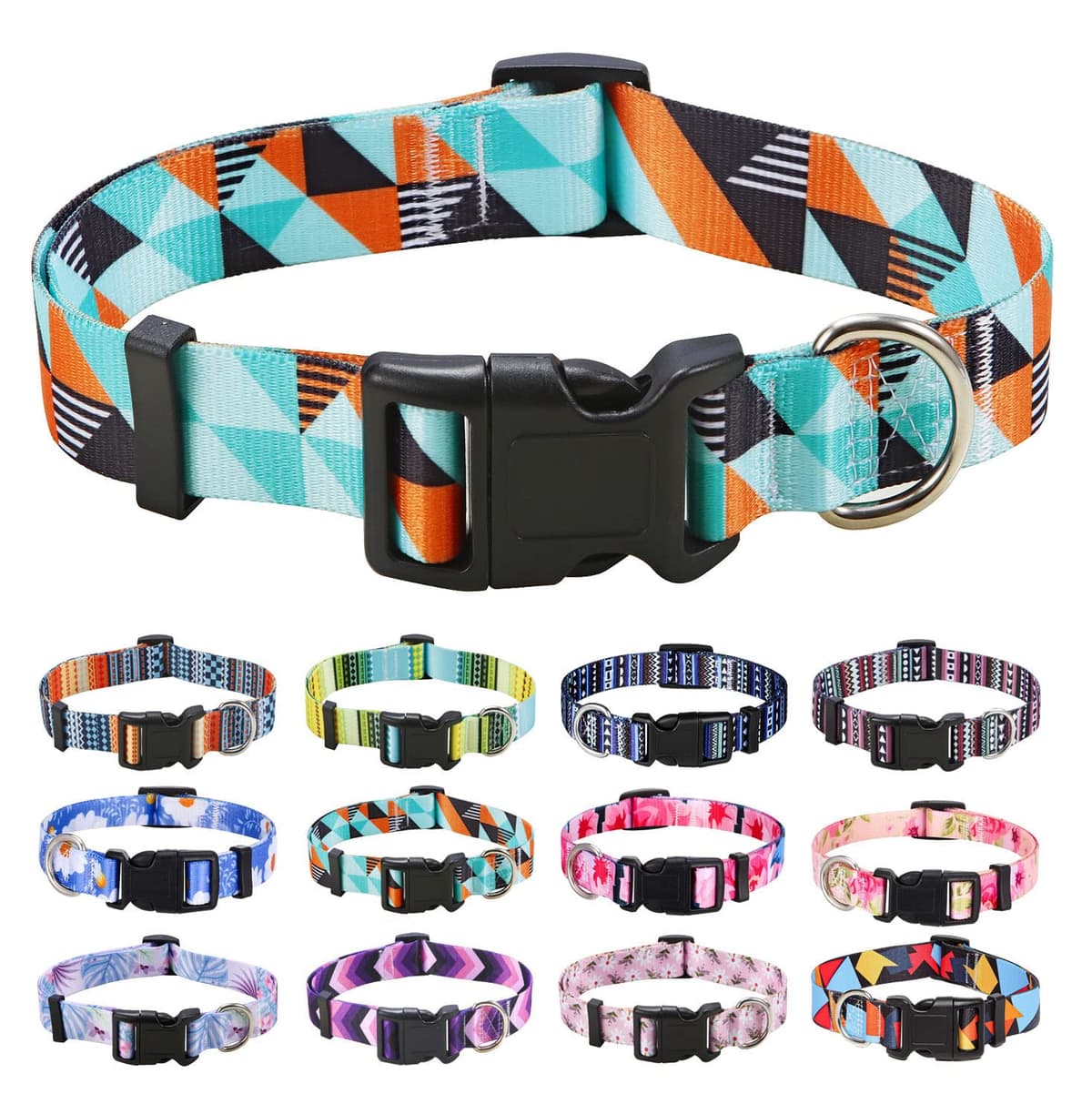 Mihqy Dog Collar for Small Dogs, Cute Small Medium Large Dog Pet Collar, with Floral Patterns, Soft Adjustable for Boy Girl Female Male Puppy Dog Collar(Floral Pink,S) — view 35