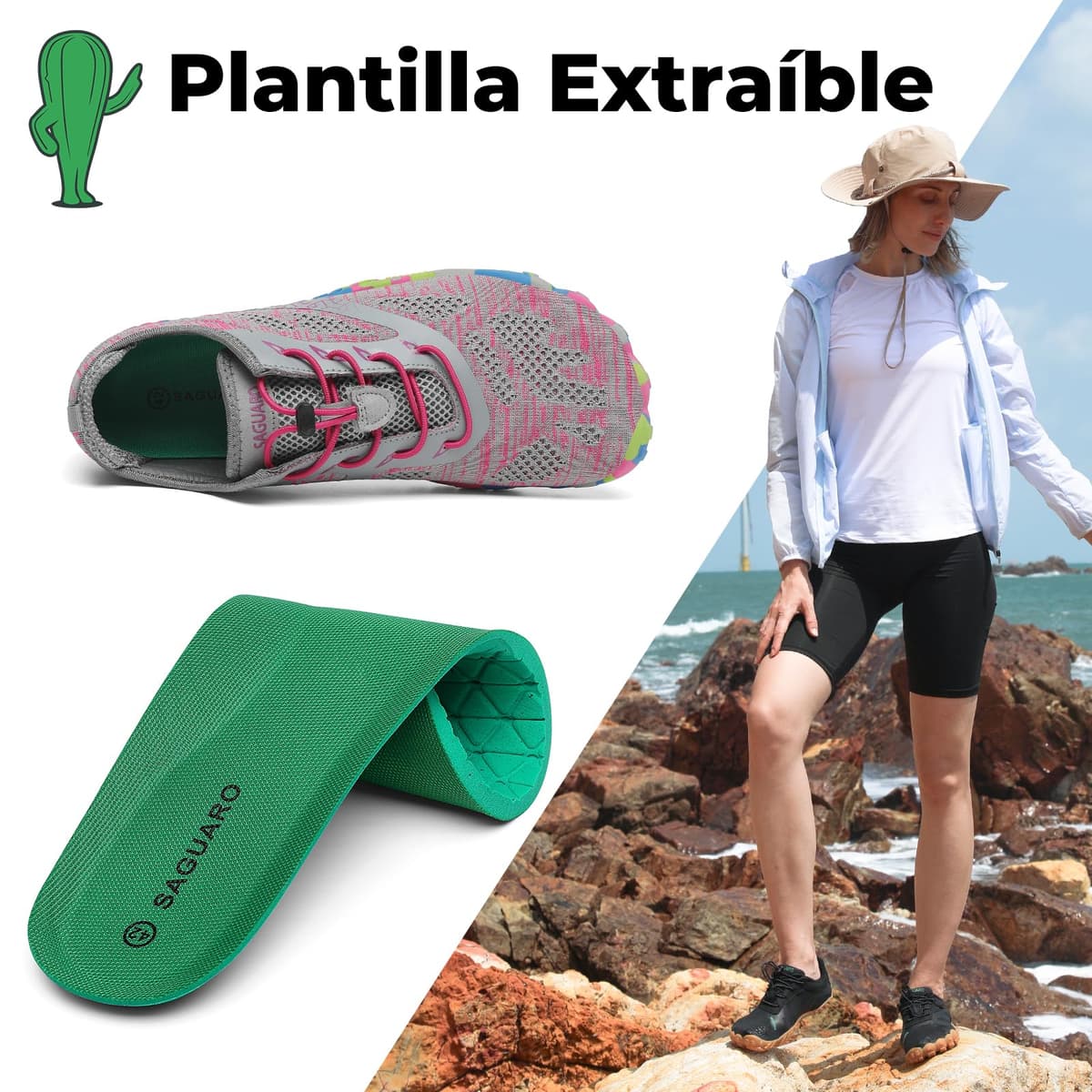 SAGUARO Barefoot Zapatillas Minimalista Ligera Zapatillas de Trail Running para Zero Drop Soles, Gr.36-48 — view 5