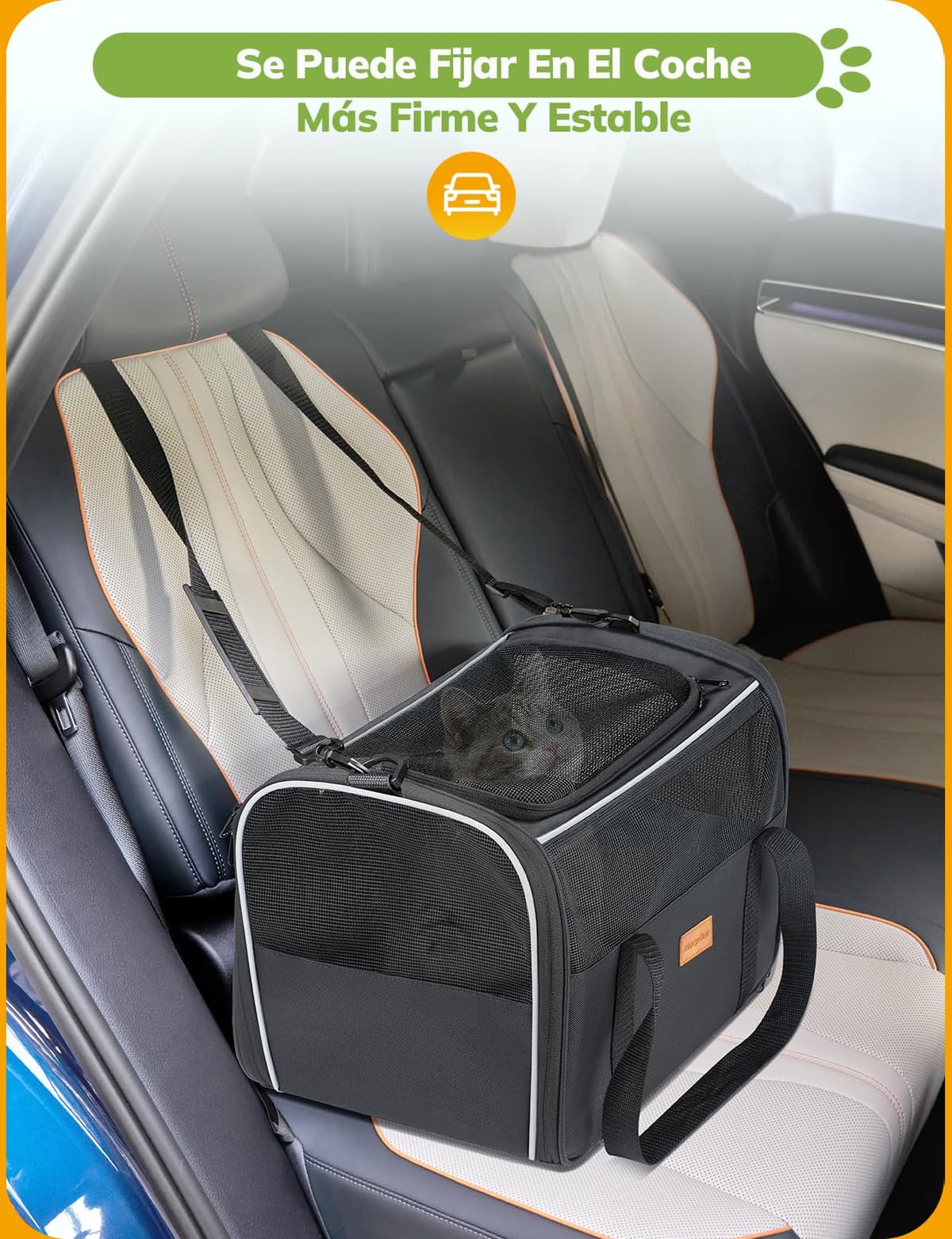 Morpilot Transportín Perro y Gato, Bolsa de Transporte Plegable y Transpirable con Correa de Hombro Ajustable, Ideal para Gatos y Mochila de Viaje para Perros Pequeños — view 5